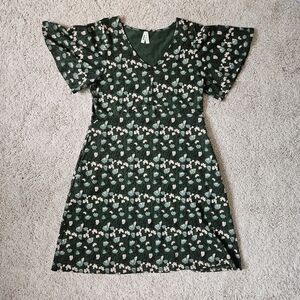 Pact Green Floral Dress